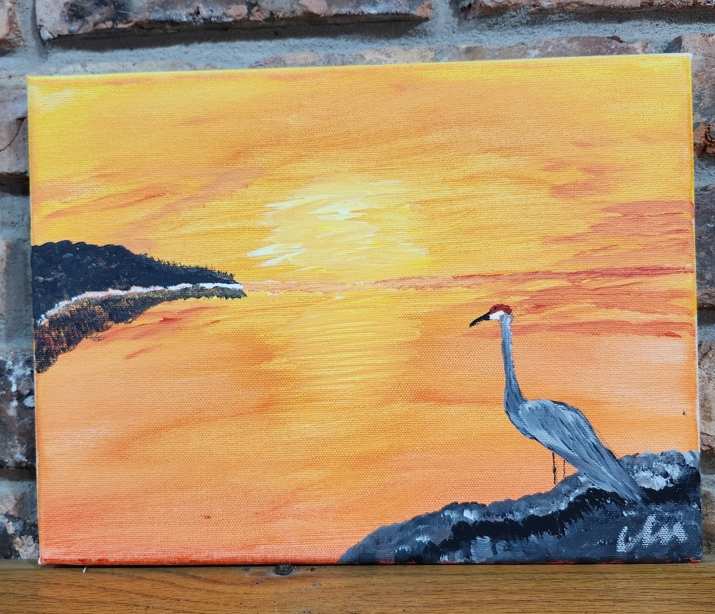 "Brilliant Bird" (9 x 12 acrylic on canvas) by Clint Moseley
