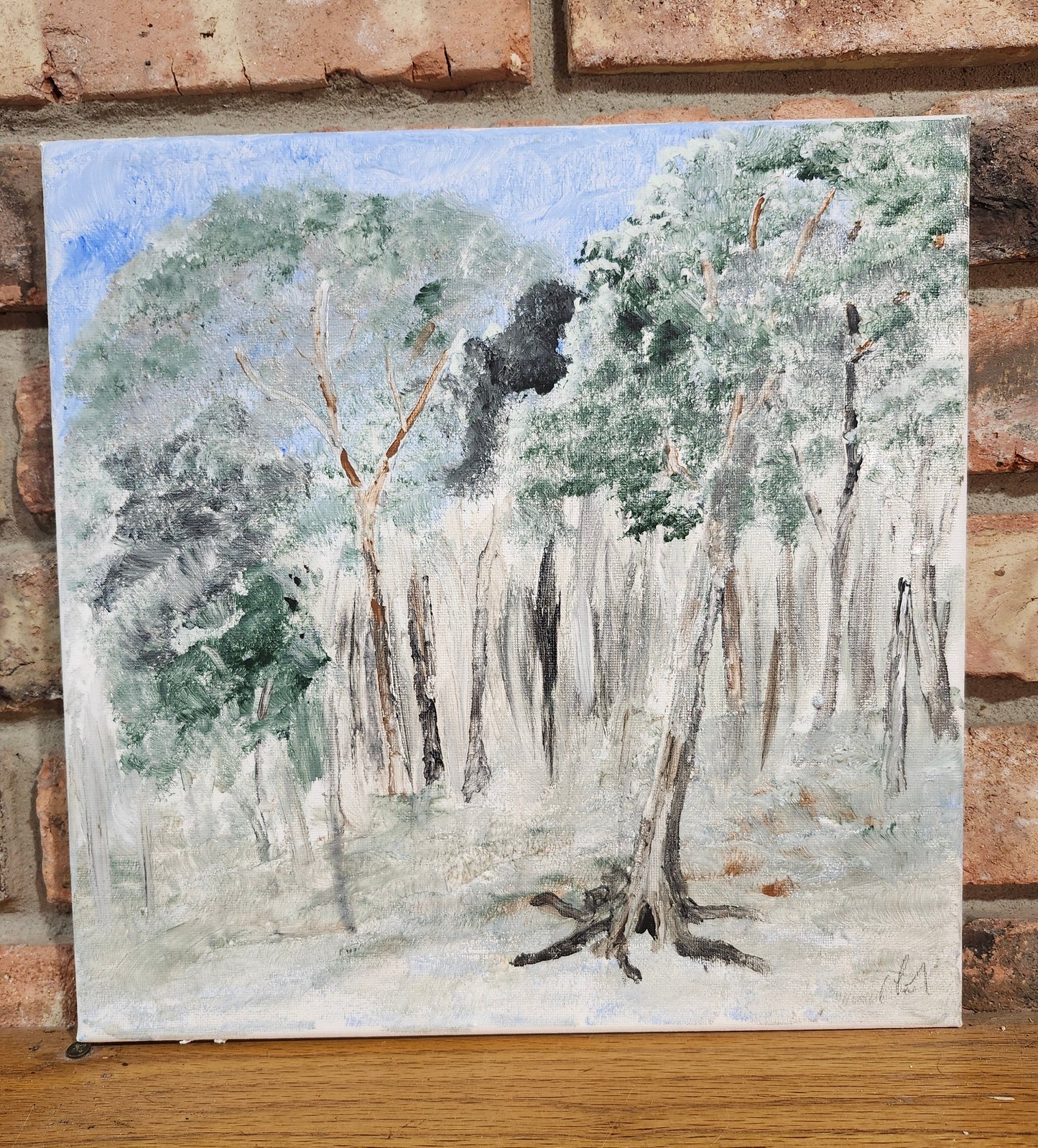 "Summer Trees" (12x12 acrylic on canvas) by Clint Moseley