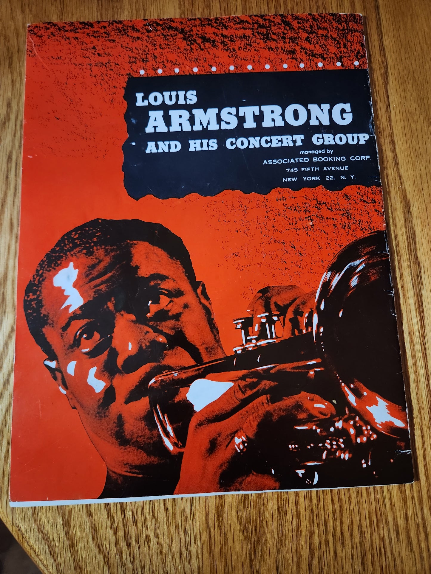 Louis Armstrong concert program signed - Dead Tree Dreams Bookstore