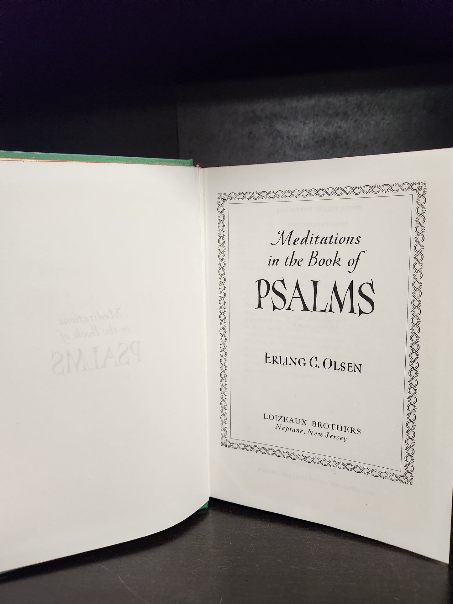 Meditations in the Book of Psalms 3rd Edition by E.C. Olsen - Dead Tree Dreams Bookstore