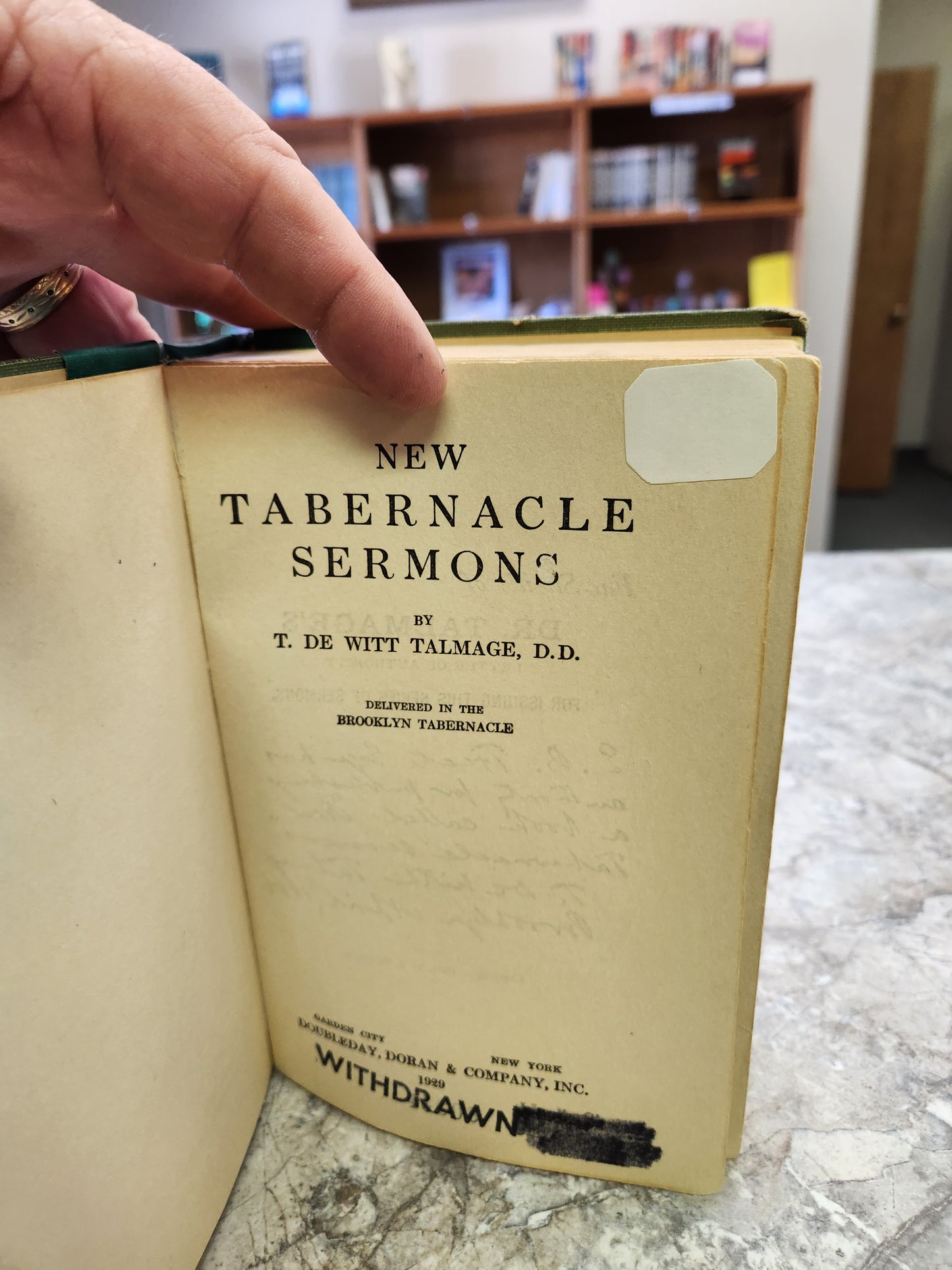 New Tabernacle Sermons by Talmage, Thomas De Witt, Ex Libris 1929