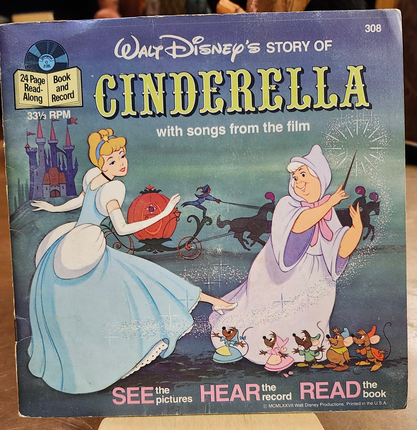 "Walt Disney's Cinderella" Book and Record (33 1/3 RPM)