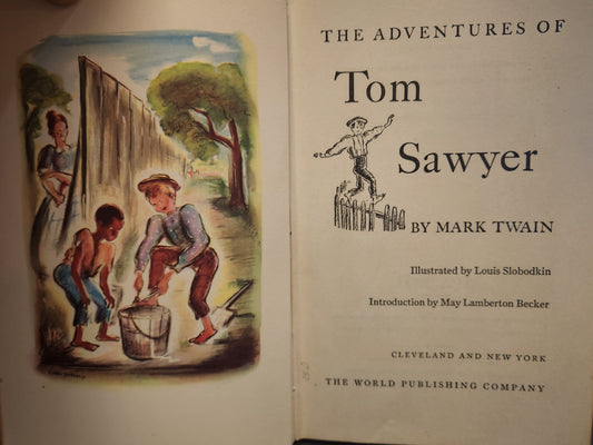 "The Adventures of Tom Sawyer" by Mark Twain, Illustrated by Louis Slobodkin (Vintage)