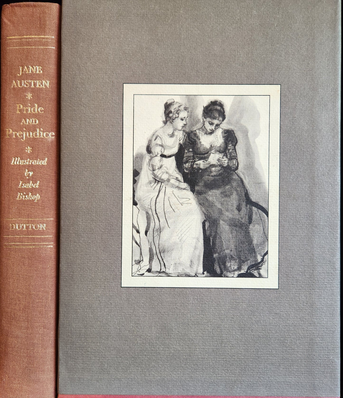 "Pride and Prejudice" by Jane Austin Illustrated by Isabel Bishop (Dutton Edition in slipcover) Like New