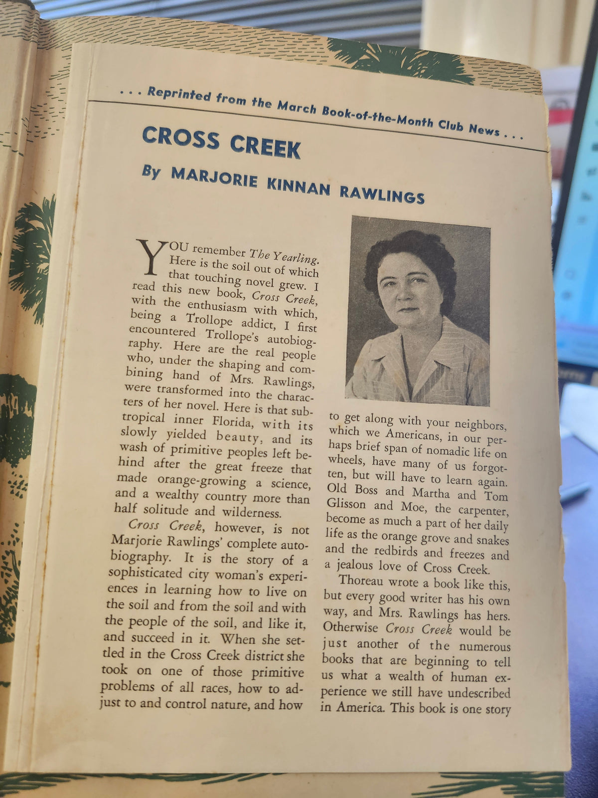 "Cross Creek" by Marjorie Kinnan Rawlings