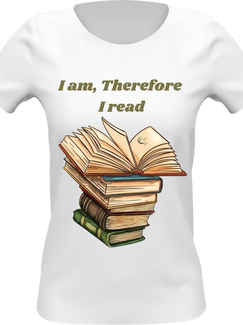 I Am, Therefore I Read T-Shirt - Dead Tree Dreams Bookstore